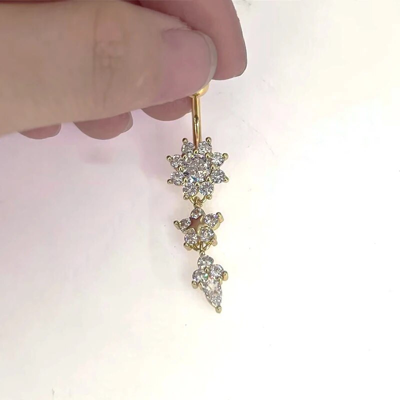 Vízcsepp alakú sebészeti rozsdamentes acél köldökgyűrűk Szexi testpiercing Ékszerrudak Piercingek Köldökpiercing Nincs Umbigo