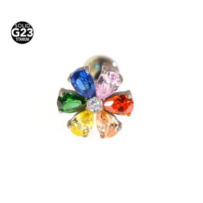 1Gb Salikts cirkons Zieds Helix Tragus Rook Bar Stud Ķermeņa pīrsings Rotaslietas Mirdzoši Ķermeņa Rotaslietas F136 Titāna Krāsainas CZ Lūpas