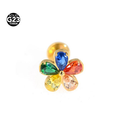 1Gb Salikts cirkons Zieds Helix Tragus Rook Bar Stud Ķermeņa pīrsings Rotaslietas Mirdzoši Ķermeņa Rotaslietas F136 Titāna Krāsainas CZ Lūpas