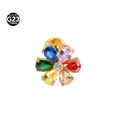 1Gb Salikts cirkons Zieds Helix Tragus Rook Bar Stud Ķermeņa pīrsings Rotaslietas Mirdzoši Ķermeņa Rotaslietas F136 Titāna Krāsainas CZ Lūpas