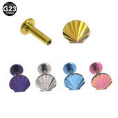 16G G23 Titanium Anodizing Shell Moon Cartilage Helix Ear Piercing Body Jewelry ASTM F136 Internal Thread Screw Labret Piercing