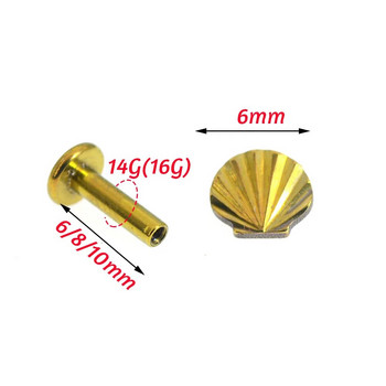 16G G23 Titanium Anodizing Shell Moon Cartilage Helix Ear Piercing Body Jewelry ASTM F136 Internal Thread Screw Labret Piercing