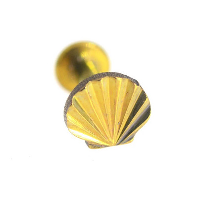 16G G23 Titanium Anodizing Shell Moon Cartilage Helix Ear Piercing Body Jewelry ASTM F136 Internal Thread Screw Labret Piercing