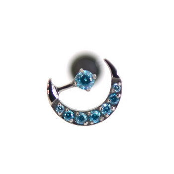 F136 Titanium Moon Moon Zircon Εσωτερικό νήμα Θηλυκό Tragus Piercing Κοσμήματα για πάρτι Καρφί αυτιού Σκουλαρίκι χόνδρου Σκουλαρίκι αυτί Bone Stud