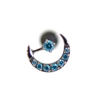 F136 Titanium Moon Moon Circon Iekšējais pavediens Sieviešu Tragus Pīrsings Rotaslietas Puse Auss Stud Skrimšļi Auskars Auss Kauls Stud