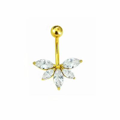 Pilns nerūsējošā tērauda ziedu CZ vēdera pīrsings rotaslietas nabas gredzens nabas pīrsingu komplekts ķermeņa pīrsings Nombril Lot