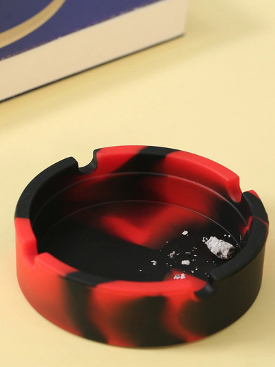 Radoša apaļa mājsaimniecības pārnēsājama pelnu trauks Marmora svītru maskēšanās tumsā mirdzoša fluorescējoša balta dūmu krūze silikona pelni