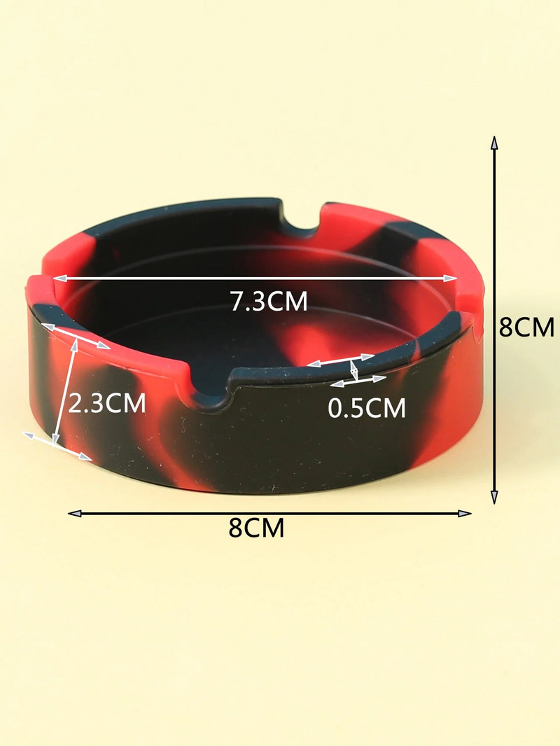 Radoša apaļa mājsaimniecības pārnēsājama pelnu trauks Marmora svītru maskēšanās tumsā mirdzoša fluorescējoša balta dūmu krūze silikona pelni