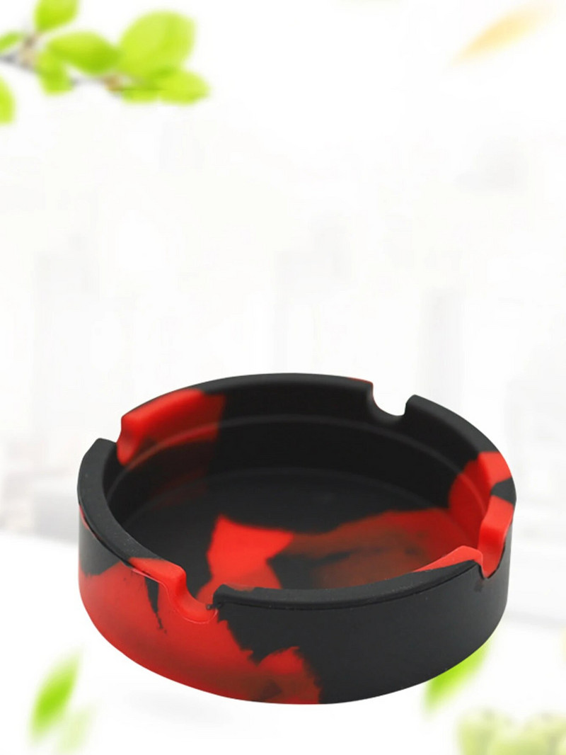 Radoša apaļa mājsaimniecības pārnēsājama pelnu trauks Marmora svītru maskēšanās tumsā mirdzoša fluorescējoša balta dūmu krūze silikona pelni