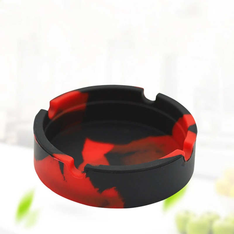 Radoša apaļa mājsaimniecības pārnēsājama pelnu trauks Marmora svītru maskēšanās tumsā mirdzoša fluorescējoša balta dūmu krūze silikona pelni