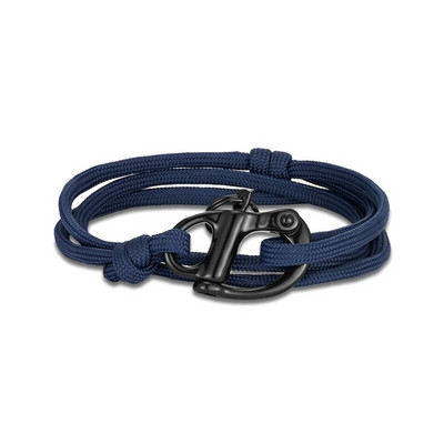 MKENDN vīriešu melna pavasara slēdzene, neilona virves rokassprādze nerūsējošā tērauda važas Paracord Survival burāšanas rotaslietas dāvanas