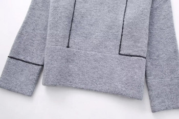 Πλεκτό πουλόβερ με ζιβάγκο TRAF Γυναικεία διακοσμητικά Γυναικεία πουλόβερ Oversize Γυναικεία πουλόβερ 2023 Φθινοπωρινά πουλόβερ για γυναίκες Μακρυμάνικα πλεκτά