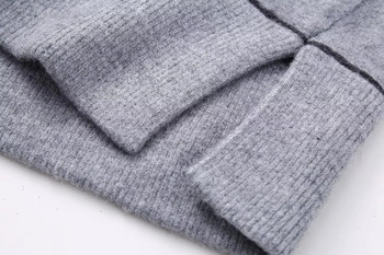 TRAF Плетен пуловер с висока яка Дамски гарнитури Овърсайз пуловер Жена 2023 Есенни пуловери Пуловери за жени Плетива с дълъг ръкав
