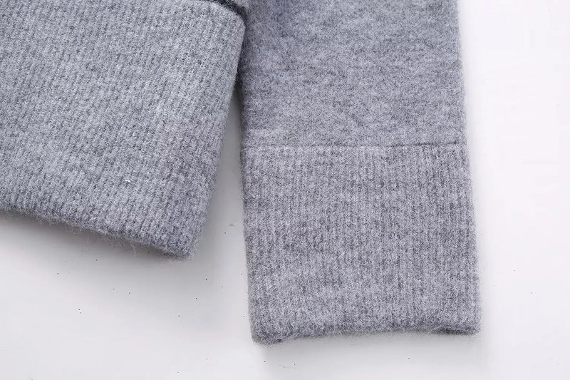 Πλεκτό πουλόβερ με ζιβάγκο TRAF Γυναικεία διακοσμητικά Γυναικεία πουλόβερ Oversize Γυναικεία πουλόβερ 2023 Φθινοπωρινά πουλόβερ για γυναίκες Μακρυμάνικα πλεκτά