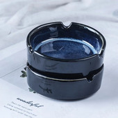 Kreatív kerámia hamutartó kék kemence máz Dekoratív dohányzóasztal hamutartók irodai asztali hamutálca európai művészet otthoni dekoráció