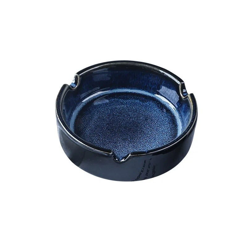 Kreatív kerámia hamutartó kék kemence máz Dekoratív dohányzóasztal hamutartók irodai asztali hamutálca európai művészet otthoni dekoráció