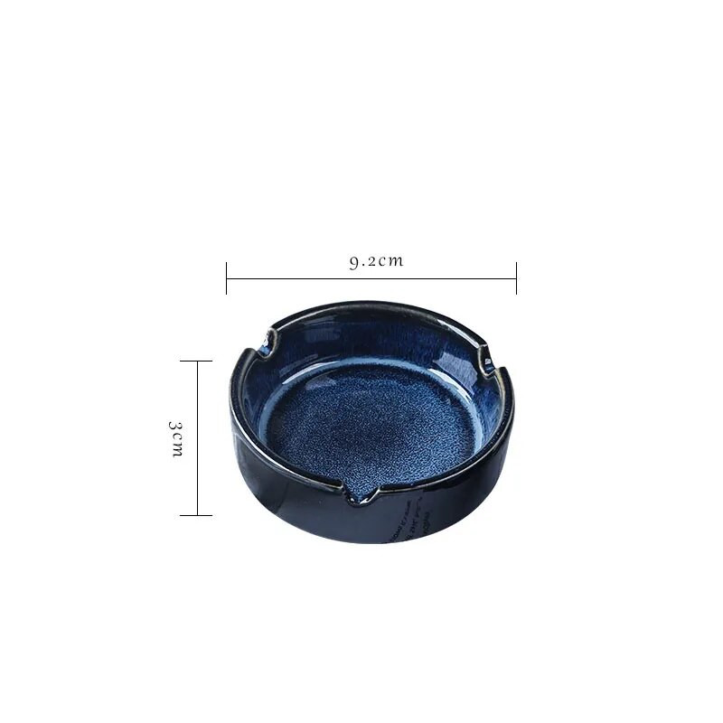 Kreatív kerámia hamutartó kék kemence máz Dekoratív dohányzóasztal hamutartók irodai asztali hamutálca európai művészet otthoni dekoráció