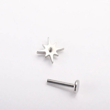 F136 εσωτερικό νήμα Titanium 16G Sparkling CZ North Star Stud Earring Labret Cartilage Tragus Helix Conch Lobe Piercing 2023