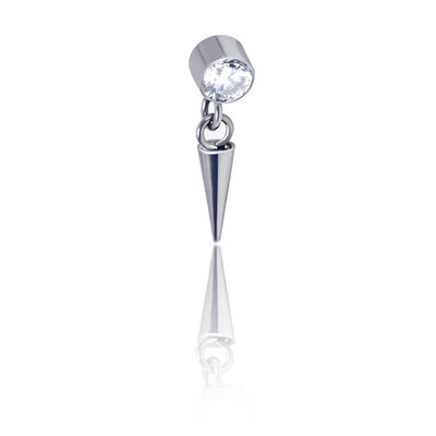 1db ASTM F136 titán 16G virág CZ Drop Dangle lapos fülbevaló Tragus Helix Lobe Stud piercing ékszer