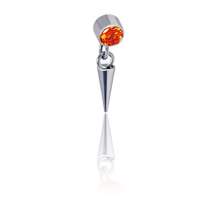1db ASTM F136 titán 16G virág CZ Drop Dangle lapos fülbevaló Tragus Helix Lobe Stud piercing ékszer