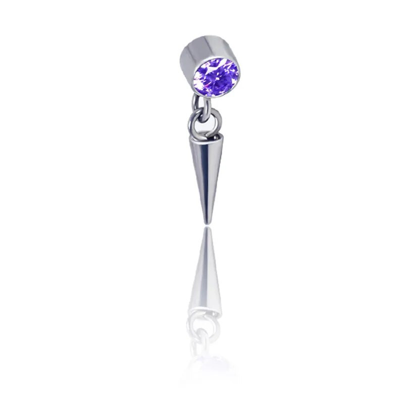 1db ASTM F136 titán 16G virág CZ Drop Dangle lapos fülbevaló Tragus Helix Lobe Stud piercing ékszer