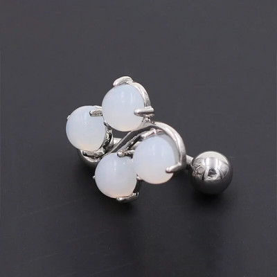 1 gab. Ziedu viltots opāls dārgakmeņu ķekars, tērauda nesakarīgs vēdera gredzens, piekarināms, tērauda vēdera gredzens, ķermeņa rotaslietas, ķermeņa auskars