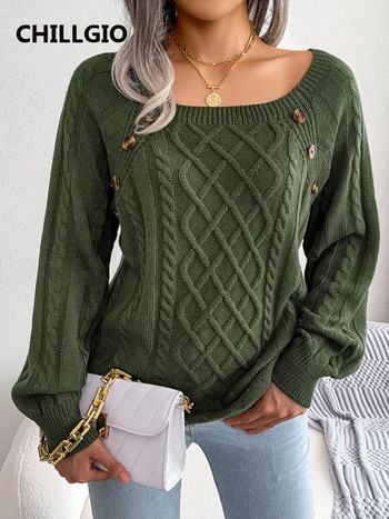 CHILLGIO Плетен пуловер Дамска мода Streetwear Трикотаж с дълъг ръкав Еластични трикота Нови есенни зимни топли пуловери за плетене