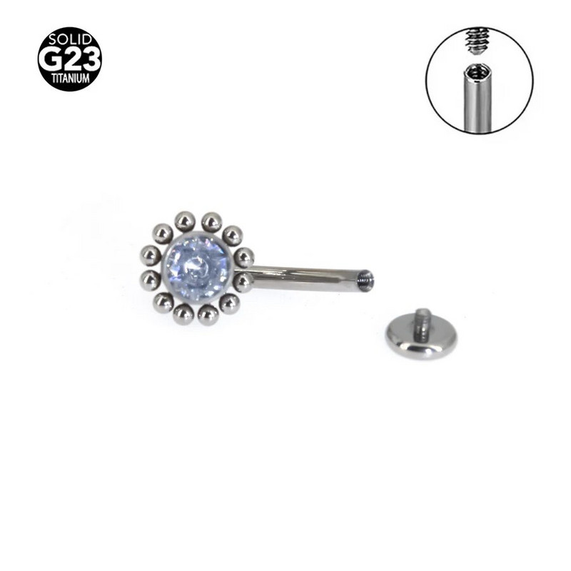 1Pc Body Jewelry-F136 Titanium CZ Smart Navel Belly Button Body Piercing 14Gx10x4/6mm Navel Curve Stieņi Vēdera gredzeni