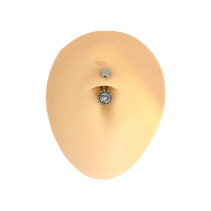 1Pc Body Jewelry-F136 Titanium CZ Smart Navel Belly Button Body Piercing 14Gx10x4/6mm Navel Curve Stieņi Vēdera gredzeni