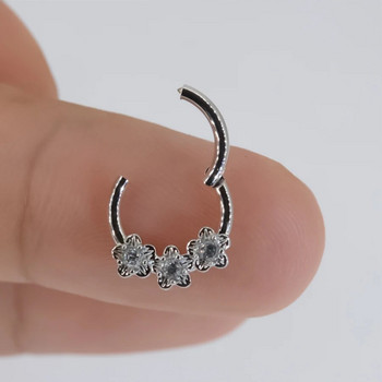 1 τεμ Unisex Ear Helix Piercing Κοσμήματα Δαχτυλίδι για τρύπημα μύτης Δαχτυλίδι τρυπήματος μύτης 8-10mm CZ Crystal Nose Septum Piercings Clicker