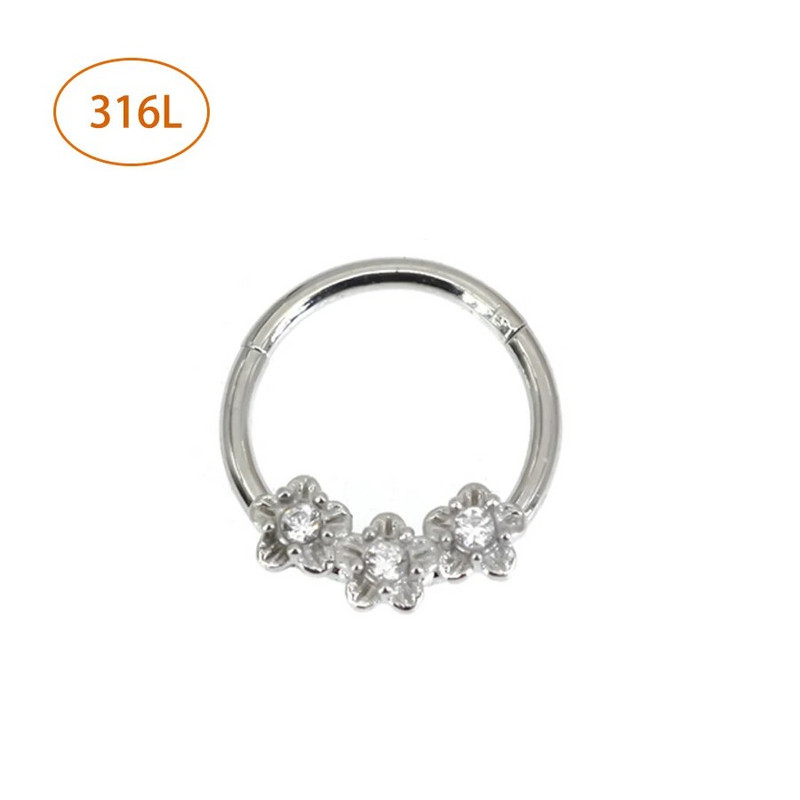 1tk Unisex Kõrva Helix augustamine ehted nina augustamise rõngas nina manseti augustamise rõngas 8-10 mm CZ kristall nina vaheseina augustused Clicker