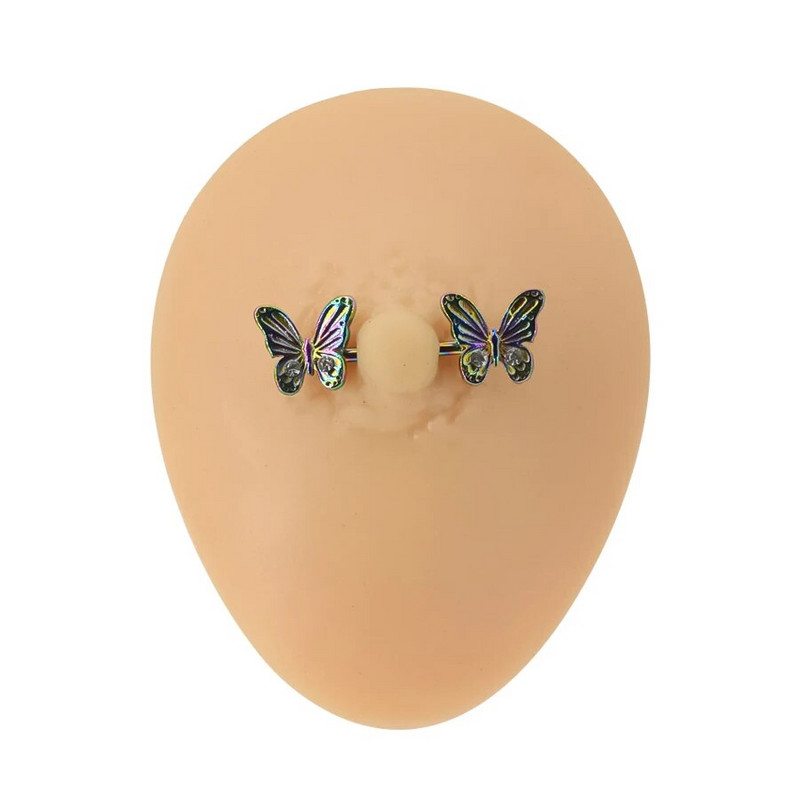 2tk 14G 1,6x15mm Seksikas kristallmadu nibukangi rõngad Opaalkassi liblikas niburõngas kangiga augustamine ehted meestele tüdrukule