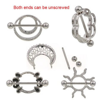 1 ζεύγος 316L Surgical Steel Sliver Χρώμα θηλή Barbell Piercing Nombril Bar Body Jewelr Punk Nipple Piercing Bohemia Bar Rings