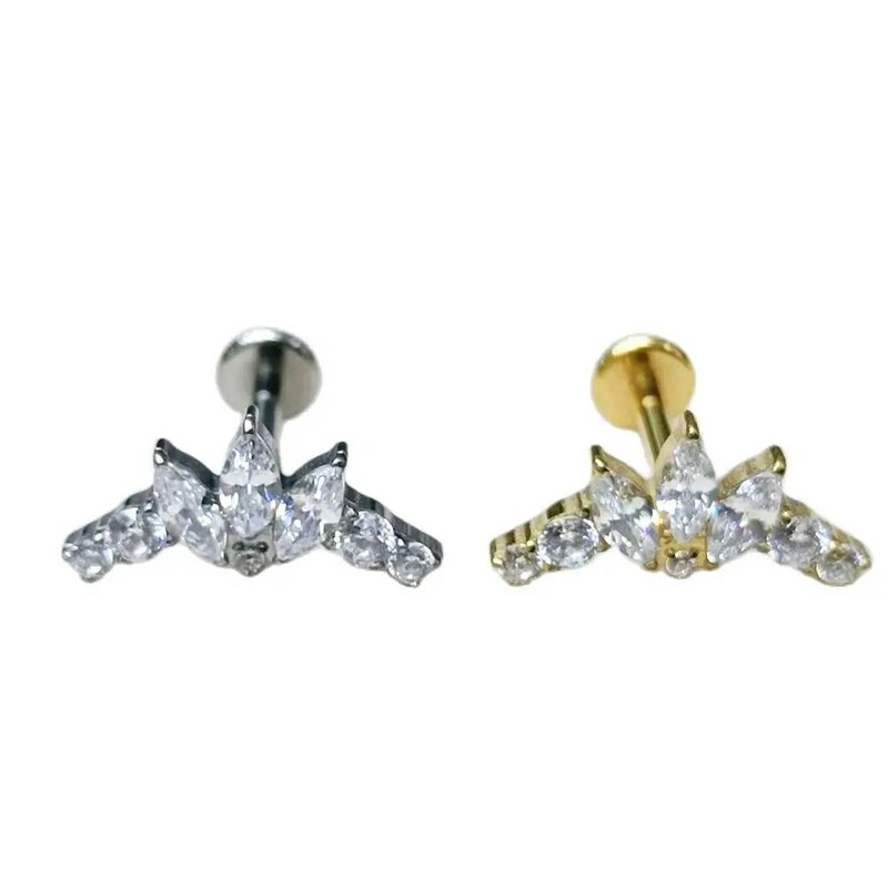 1tk F136 titaanist keermeta vibu lill Labret naastud augustavad ehted 16G surunõelaga kõhre Helix Tragus kõrvarõngad naistele huule