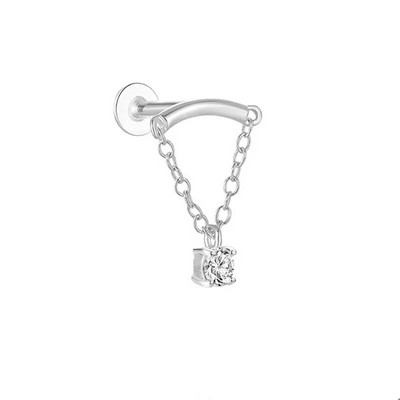 1Gb Ķirurģiskā tērauda pušķis 16G starpsienas 8mm piekarināmas ķermeņa rotaslietas sievietēm Rotaslietas Aksesuāri caurdurti deguna gredzeni auskari