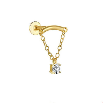 1Gb Ķirurģiskā tērauda pušķis 16G starpsienas 8mm piekarināmas ķermeņa rotaslietas sievietēm Rotaslietas Aksesuāri caurdurti deguna gredzeni auskari