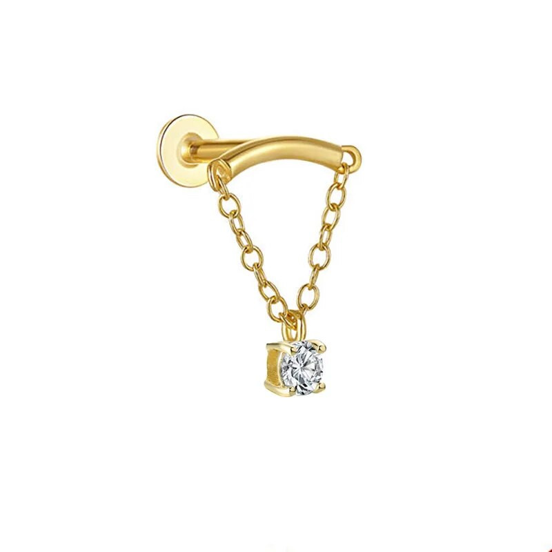 1Gb Ķirurģiskā tērauda pušķis 16G starpsienas 8mm piekarināmas ķermeņa rotaslietas sievietēm Rotaslietas Aksesuāri caurdurti deguna gredzeni auskari