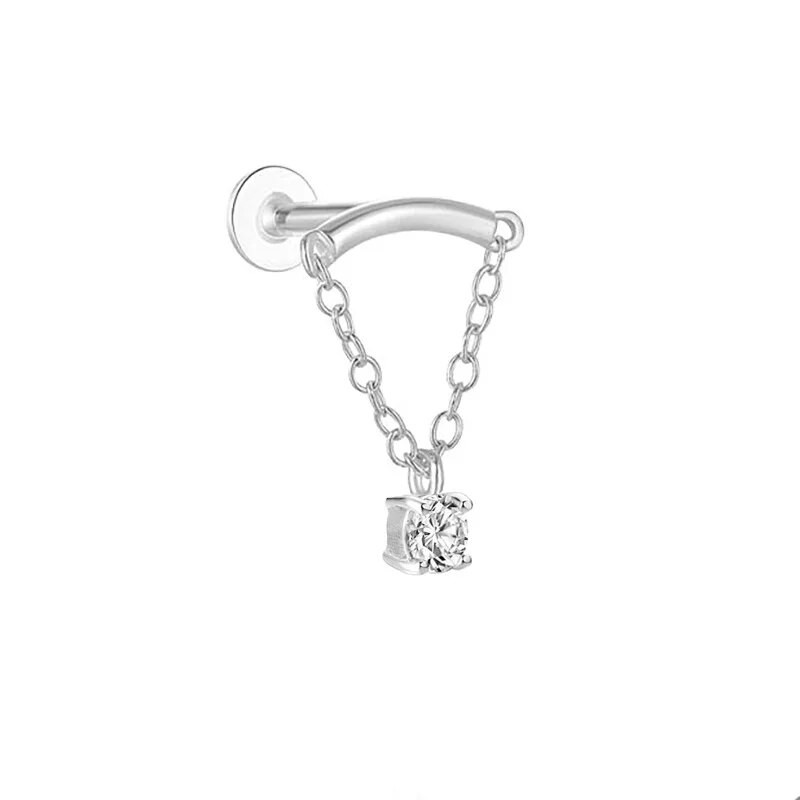 1Gb Ķirurģiskā tērauda pušķis 16G starpsienas 8mm piekarināmas ķermeņa rotaslietas sievietēm Rotaslietas Aksesuāri caurdurti deguna gredzeni auskari