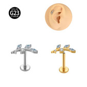 1 DB F136 titán piercing fülcsavarok PIERC fa toll belső szál Labret levél porc fülbevaló ajak fül fülcsavar test piercing