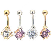 Surigcal Steel Full Zircon Navel Piercing Ombligo CZ Ball Nombril Μόδα στυλ Piercing Ζιργκόν Opal αφαλός δαχτυλίδια με κοιλιά