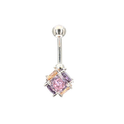 Surigcal Steel Full Zircon Navel Piercing Ombligo CZ Ball Nombril Μόδα στυλ Piercing Ζιργκόν Opal αφαλός δαχτυλίδια με κοιλιά
