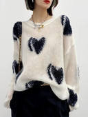 Γυναικείο μακρυμάνικο τοπ Φθινόπωρο/Χειμώνα 2023 Νέο πουλόβερ Πουλόβερ μεγάλου μεγέθους Streetwear στάμπα LOOSE Πλεκτά Vintage Jumpers