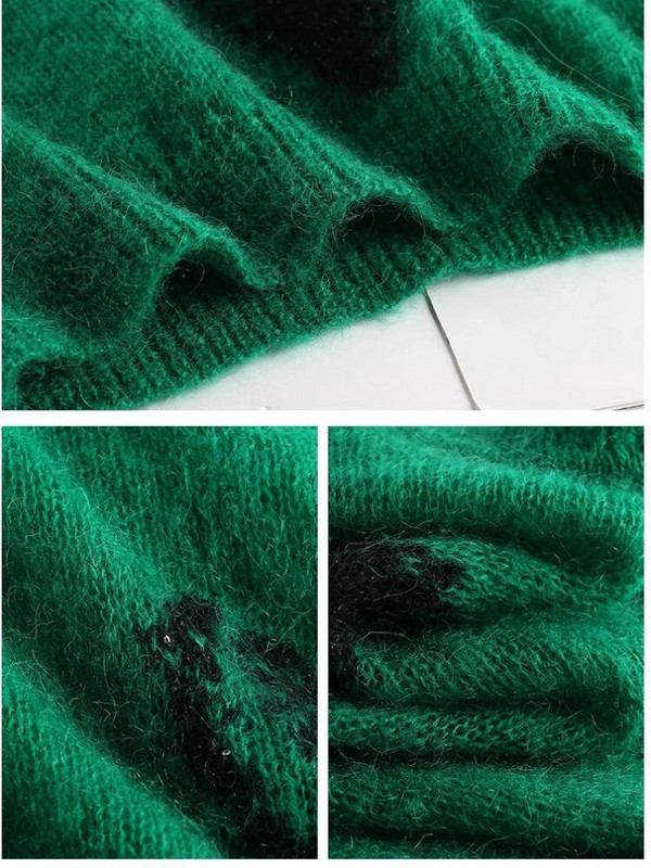 Γυναικείο μακρυμάνικο τοπ Φθινόπωρο/Χειμώνα 2023 Νέο πουλόβερ Πουλόβερ μεγάλου μεγέθους Streetwear στάμπα LOOSE Πλεκτά Vintage Jumpers