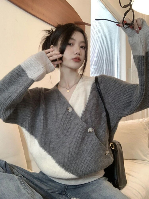 Moodsad naiste kampsunid 2023. aasta talvine pikkade varrukatega topp LÕBED Korea moodsad pulloverid, üle suurusega O-kaelusega kudumid, soojad džemprid, topsid