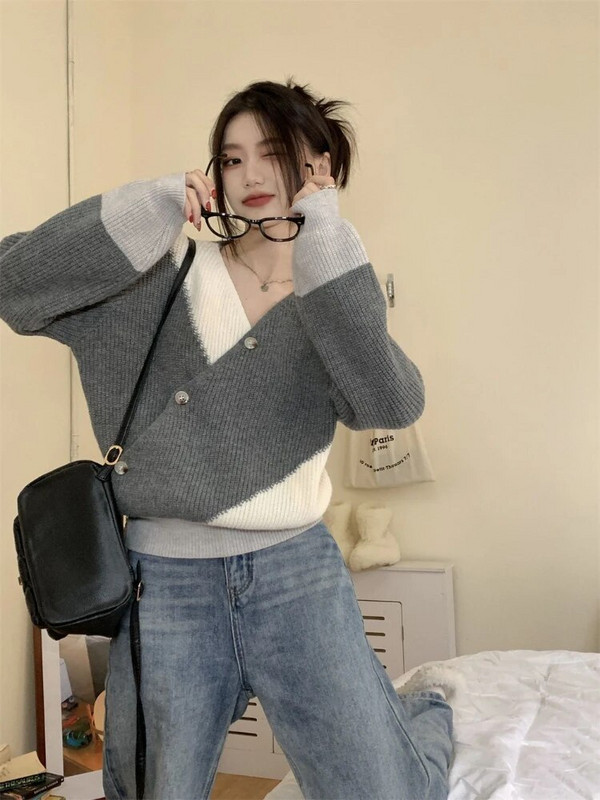 Moodsad naiste kampsunid 2023. aasta talvine pikkade varrukatega topp LÕBED Korea moodsad pulloverid, üle suurusega O-kaelusega kudumid, soojad džemprid, topsid