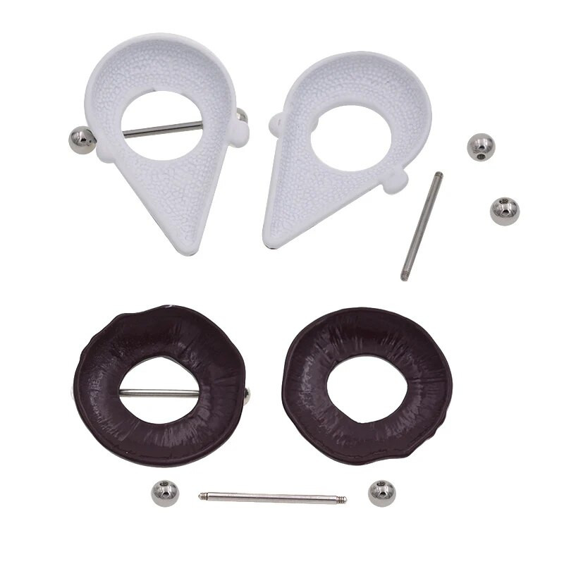 Jauns jauks saldējuma formas krūšu stienis nerūsējošā tērauda krūšu pīrsinga gredzeni 14G caurdurts krūšu gredzens