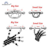 Jeftine, velike, male, nove divlje lubanje vampira u obliku bradavica Mješovite veličine naušnice s utegom za piercing, modni nakit