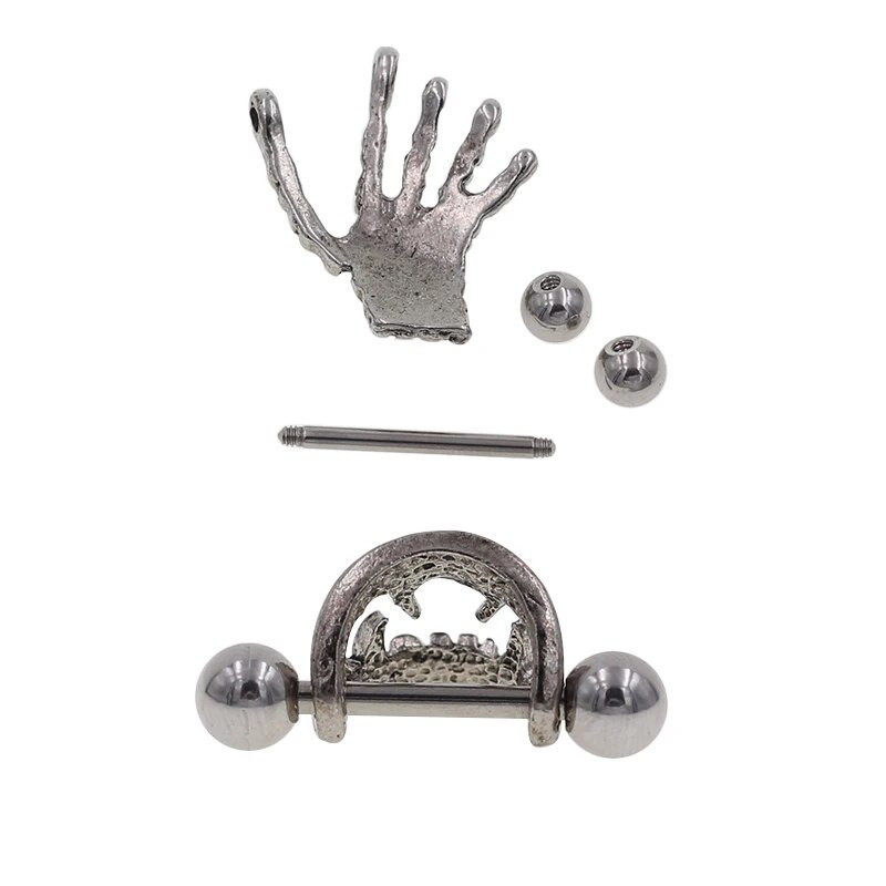 Jeftine, velike, male, nove divlje lubanje vampira u obliku bradavica Mješovite veličine naušnice s utegom za piercing, modni nakit