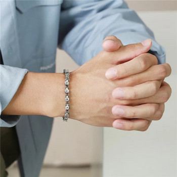 ZORCVENS Нова марка пънк ретро гривна за мъже Сребърен цвят Връзки от неръждаема стомана Маншет Бижута Подаръци