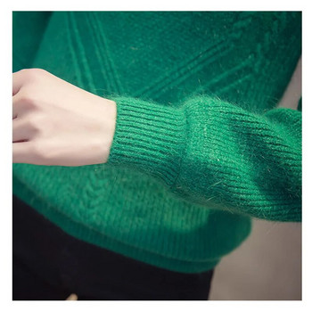 2023 Есен Зима Дамски свободни пуловери с дълъг ръкав Пуловери Джъмпър Трикотаж Връхни дрехи Корейски женски Топли пуловери с О деколте